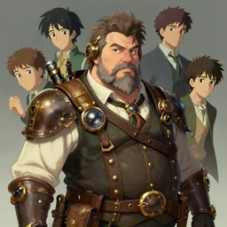 portrait of a heavy set steampunk gentleman with a salt and pepper goatee, fantasy, official fanart behance hd artstation by jesper ejsing, by rhads, makoto shinkai and lois van baarle, ilya kuvshinov, ossdraws