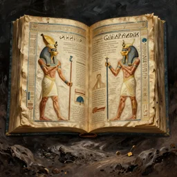 a horrific hyper - detailed painting of the egyptian book of the dead