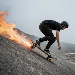 the rock riding electric skateboard, backfire off - road skateboard, downhill, lightning, photo