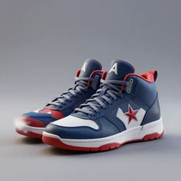 basketball sneakers concept of captain america, cinema 4 d render, octane render, smooth, sharp focus