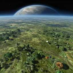 alien planet : landscape : flora and fauna :