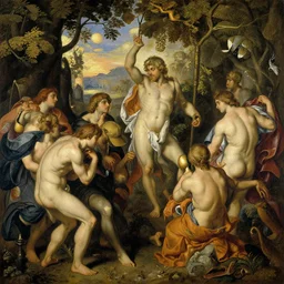 an alexander rothaug painting of a mythological scene, studied by max klinger
