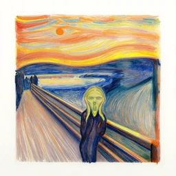a fluorescent crayon drawing by edvard munch
