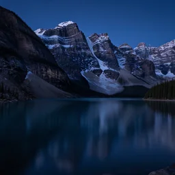 alberta lake at night