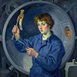 portrait of a void engineer fixing maelstrom gates by tamara lempicka by greg rutkowski