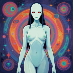 psychedelic painting of Ghost in the Shell, trending on artstation