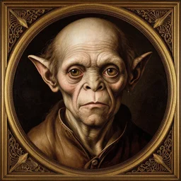 sigourney weaver as gollum, elegant portrait by sandro botticelli, detailed, symmetrical, intricate
