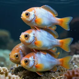 5 blobfishes stacked on top of one another
