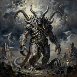 cthulhu, necronom v, painting by h. r. giger