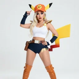 a photo of one Lady Gaga as a Pokemon Gym Leader