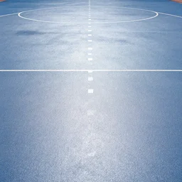 picture of a sports gym handball court where the floor and everything is covered with a glittering and sparkling powder