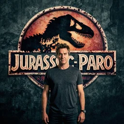 jemaine clement starting in Jurassic park satire film, movie poster, anatomically correct, symmetrical