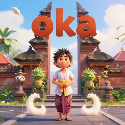 a shot from upcoming pixar movie about Bali with text: oka
