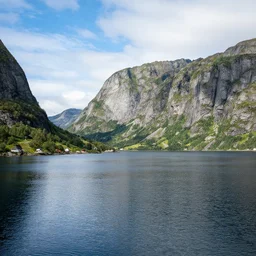 norwegian fjord landscape in the summer