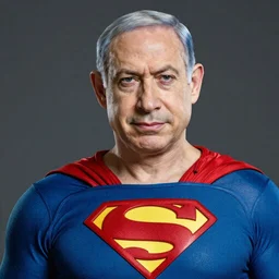 photo of superman with the face of benjamin netanyahu, professional photography