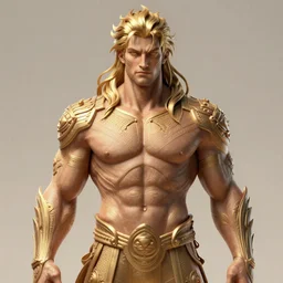 heavily detailed man with a robustly adequate fit body and golden locks of hair digital art trending on artstation 4 k imagery cgsociety contest winner intricate detailed front view! symmetrical illustrated by gaston bussiere greg rutkowski
