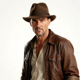 still photo of indiana jones, highly detailed, photorealistic portrait, bright studio setting, dramatic lighting, crisp quality and light reflections, unreal engine 5 quality render