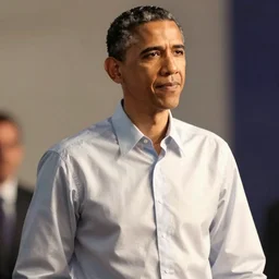 a videogame still of Obama in Tekken 7, 40mm lens, shallow depth of field, split lighting