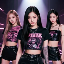 blackpink not being in my area, high-res, menacing,