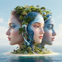 futuristic bali island, perfect faces
