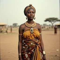 vintage photo of a west African manding queen, photo journalism, photography, cinematic, national geographic photoshoot