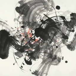 chinese ink painting of pure chaos