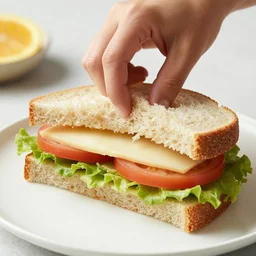 knolling of a sandwich.