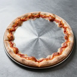 a pizza made of steel