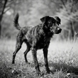 infrared black and white trailcam footage of a deformed quadruped dog creature with scary pointy skinny limbs, uncanny valley, liminal, creepypasta, nightmare, analog horror
