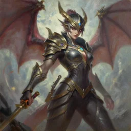 closed up oil painting of dragonslayer soraka by greg rutkowski