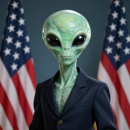 Official portrait of the first space alien President of the United States