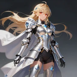 portrait of a female anime hero, wearing a flowing cape and diamond armor, art by artgerm, fantasy art