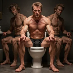 hyperrealistic clint eastwood straining while sitting on porcelain toilet, stunning 3 d render inspired by istvan sandorfi & greg rutkowski & mike judge, perfect symmetry, dim volumetric cinematic lighting, 8 k octane comprehensive render, extremely mega hyper - detailed and lifelike attributes & atmosphere, intricate, realistic flesh texture, masterpiece, artstation, stunning,