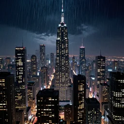 3 5 mm atmospheric dusk night - time photographic landscape of dystopian blade runner 1 9 8 2 city, matte painting, cinematic composition, futuristic dystopian megacity endless various mega - skyscrapers endlessly rising into the horizon, falling acid rain, neon, dramatic cinematography 3 5 mm