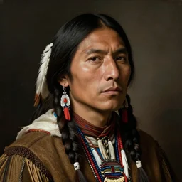 renaissance portrait painting of a native american, artstation