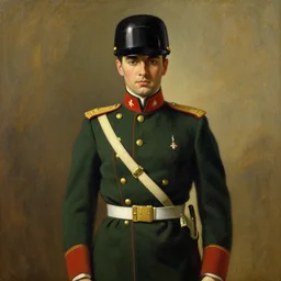 soldier, painting by delphin enjolras, j. c. leyendecker, yoji shinkawa