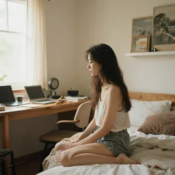 lain in her room