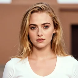 photo, sophie turner, morocco, superhero, white clothing, ektachrome, portrait, close up, 5 0 mm,