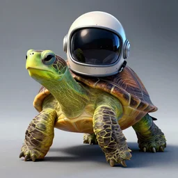 turtle in space with helmet, realistic photo - n 4