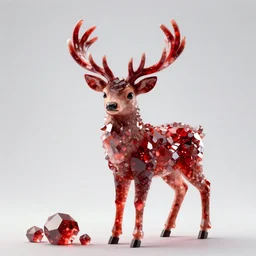 daily deviation high quality HD concept art of a doe deer made of red geodes