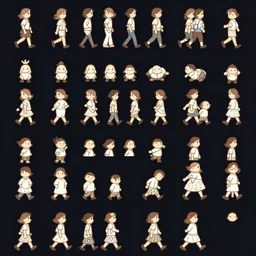 spritesheet of a walk cycle animation