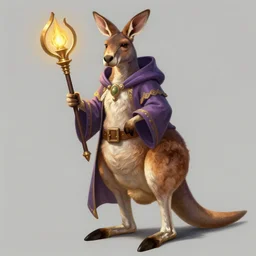 a detailed portrait of a kangaroo wizard, by justin gerard and greg rutkowski, digital art, realistic painting, dnd, character design, trending on artstation