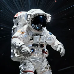 astronauts in dark and empty void underwater - complex and hyperdetailed suit. reflection and dispersion materials. rays and dispersion of light. volumetric light. 5 0 mm, f / 3 2. noise film photo. flash photography. ultra realistic, wide angle. poster by wayne barlowe, hajime sorayama aaron horkey, craig mullins. dark key.