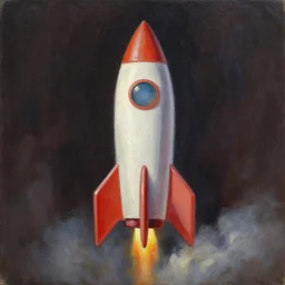 oil painting of a cherry rocket