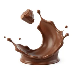 the sea of chocolate. a splash of chocolate on a white background, isolated. wave, flow, liquid, clipping path. 3 d rendering 3 d illustration