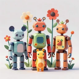 low poly, pixar, un surreal hybrid animals robots, nostalgia for a fairytale, magic realism, flowerpunk, mysterious vivid colors by andy kehoe and amanda clarke en un mundo de gediminas pranckevicius y shamsia hassani