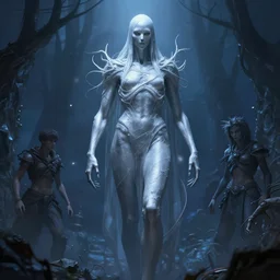 ghost, tall, silver skin, illustration, cinematic lighting, 8 k, d & d, frostbite 3 engine, dof, artstation, tangled, digital art, twilight ray, art by tsuyoshi nagano, greg rutkowski, artgerm, alphonse mucha