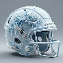 american football helmet made of ice and stalactites, ultradetailed, art by greg rutkowski, 4 k, concept art, trending on artstation, devianart, cgsociety