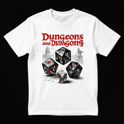 dungeons and dragons dice roll on a tshirt
