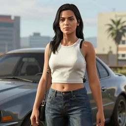 Grand theft auto VI official screenshots, project america, female protagonist, highly detailed, photorealism, AR,